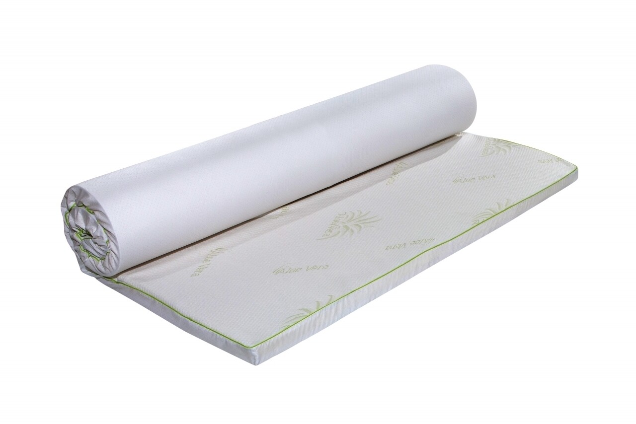 Topper saltea Aloe Vera Therapy Memory Arctic Gel 7 zone de confort, Green Future, 90x190 cm, H 5 cm - imagine 6